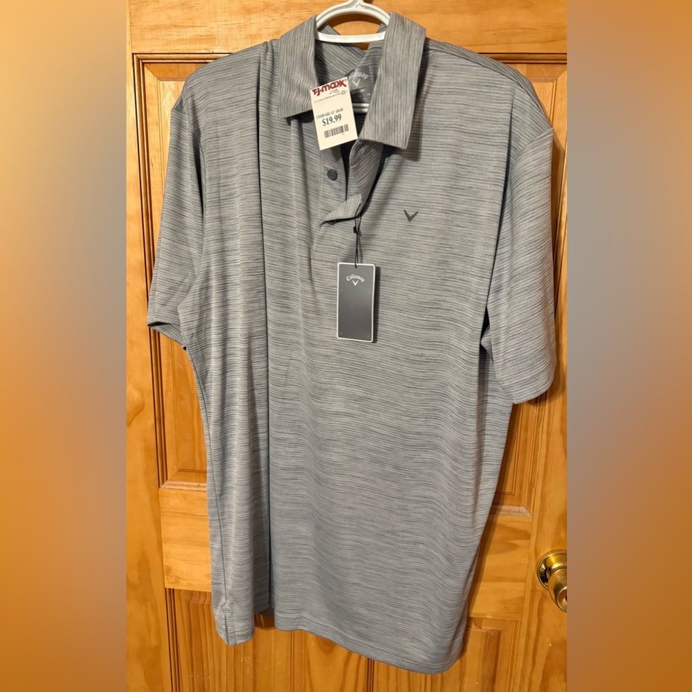 Callaway Men's Striped Gray Polo Shirt
